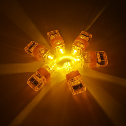 LED finger light radial burst layout with orange illumination