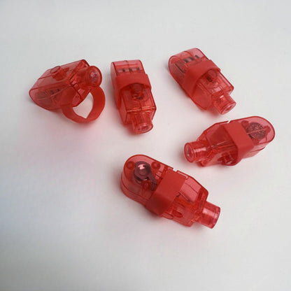 LED finger light translucent red casings with elastic straps