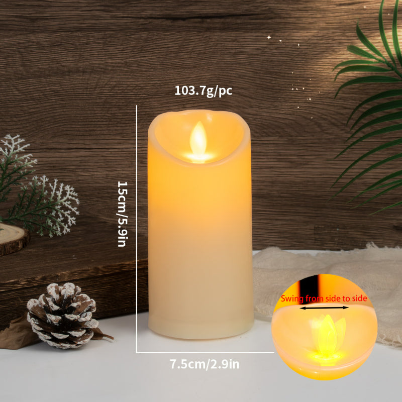 LED pillar candle 7.5x15 cm with moving flame wick