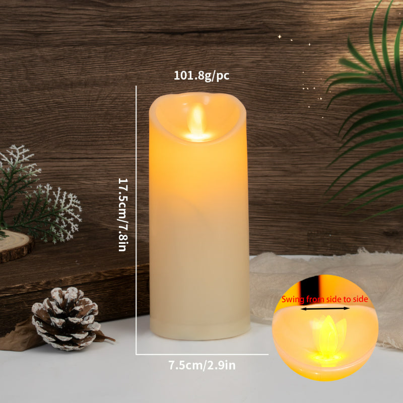 LED pillar candle 7.5x17.5 cm with moving flame wick