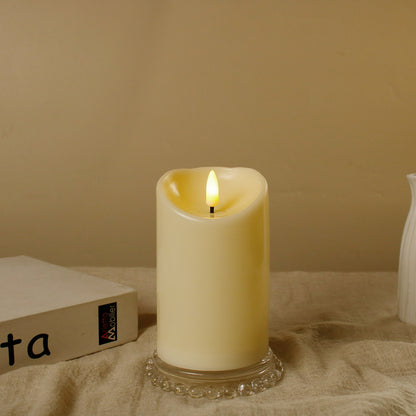 LED pillar candle 7.5x12.5 cm with stationary bullet wick