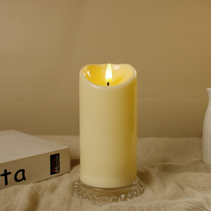 LED pillar candle 7.5x15 cm with stationary bullet wick