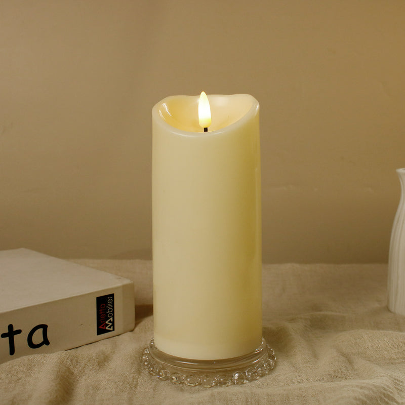 LED pillar candle 7.5x17.5 cm with stationary bullet wick