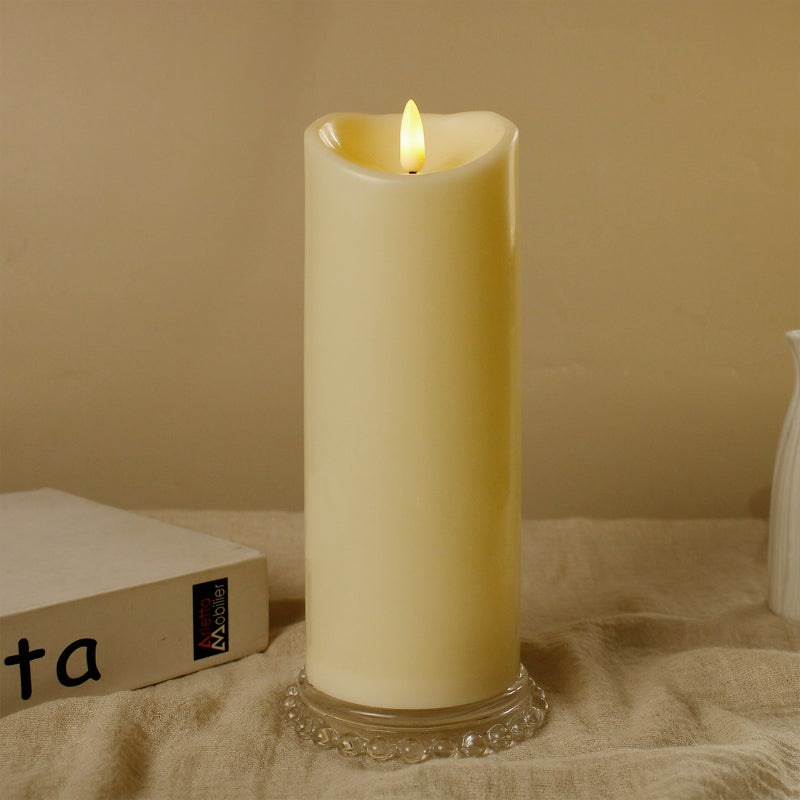 LED pillar candle 7.5x20 cm with stationary bullet wick