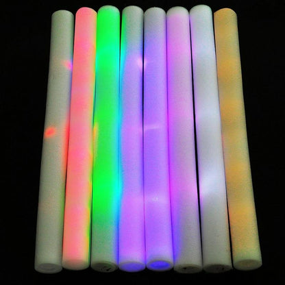 LED foam glow stick assorted multicolor upright side-by-side display