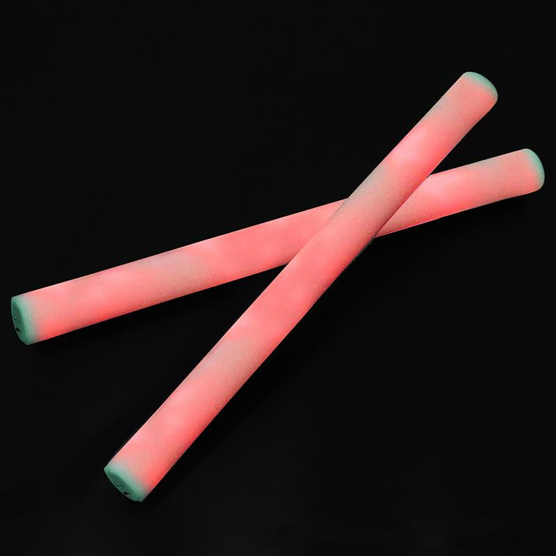LED foam glow stick crossed pair pink glowing batons