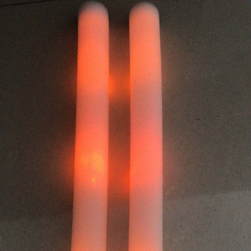 LED foam glow stick twin upright orange glowing batons