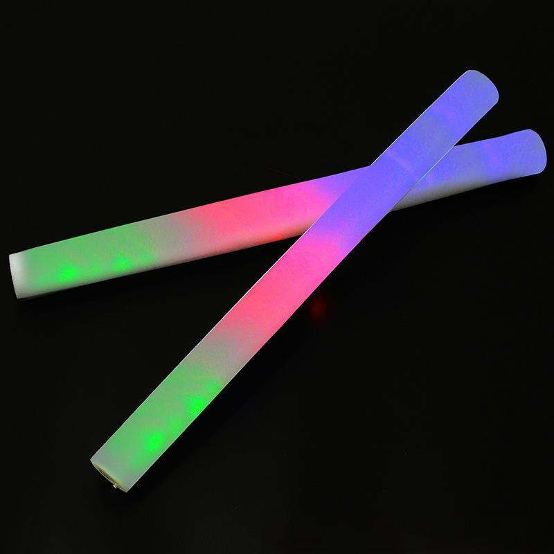 LED foam glow stick crossed pair multicolor flashing illumination