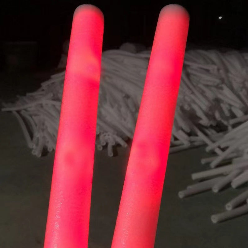LED foam glow stick twin upright red glowing batons
