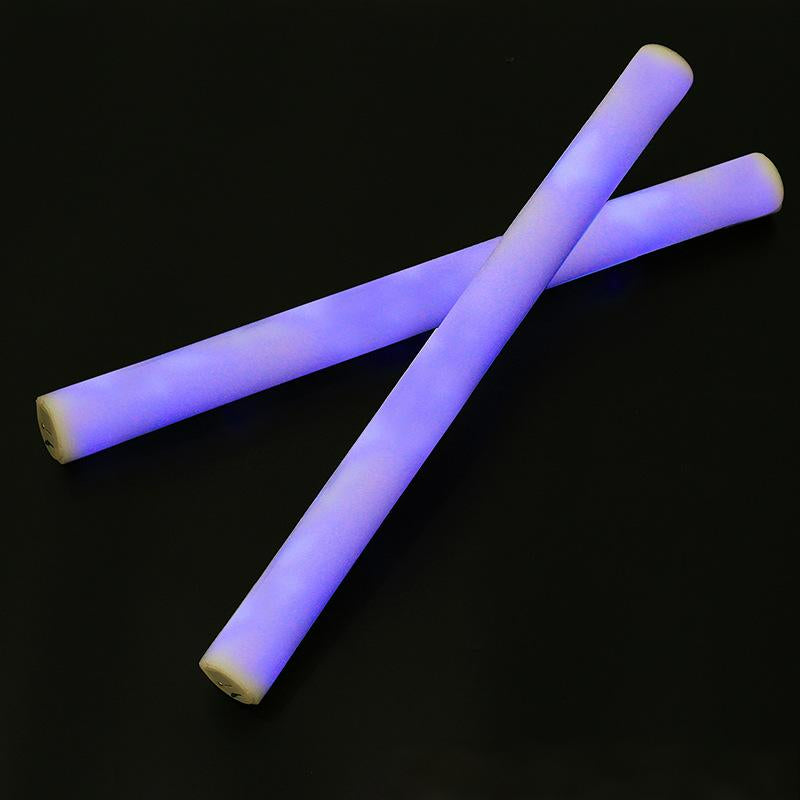 LED foam glow stick crossed pair blue glowing batons