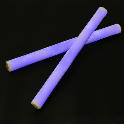 LED foam glow stick crossed pair blue glowing batons