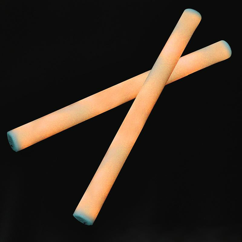 LED foam glow stick crossed pair yellow glowing batons