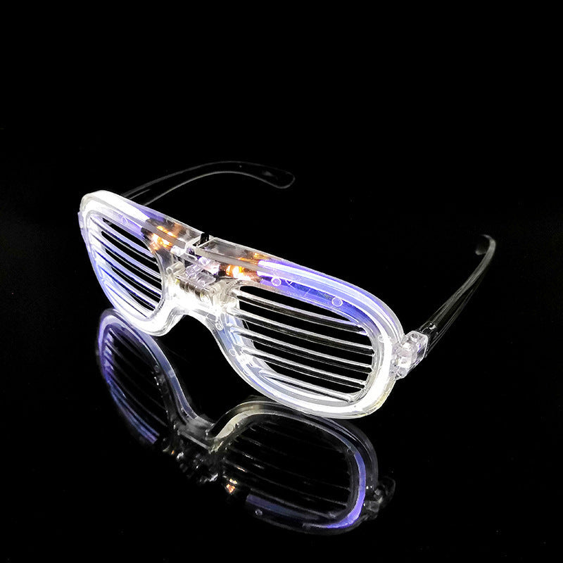 LED shutter glasses bright white light angled perspective view