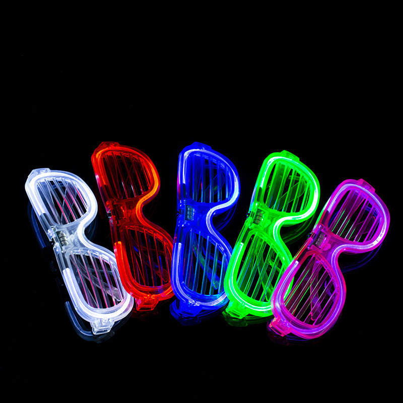 LED shutter glasses five vibrant colors fanned upright view
