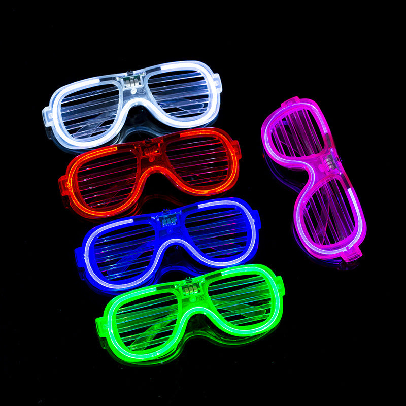 LED shutter glasses five neon colors assorted flat display