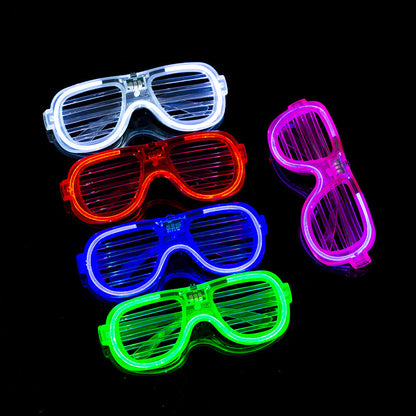 LED shutter glasses five neon colors assorted flat display