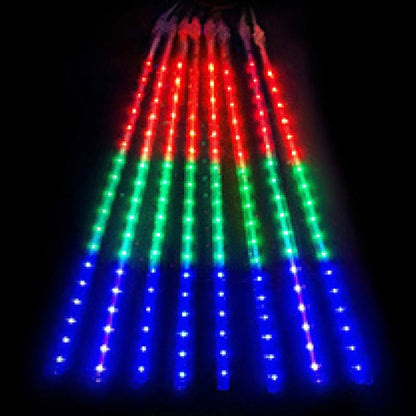 LED meteor shower light fanned tubes multicolor illuminated display