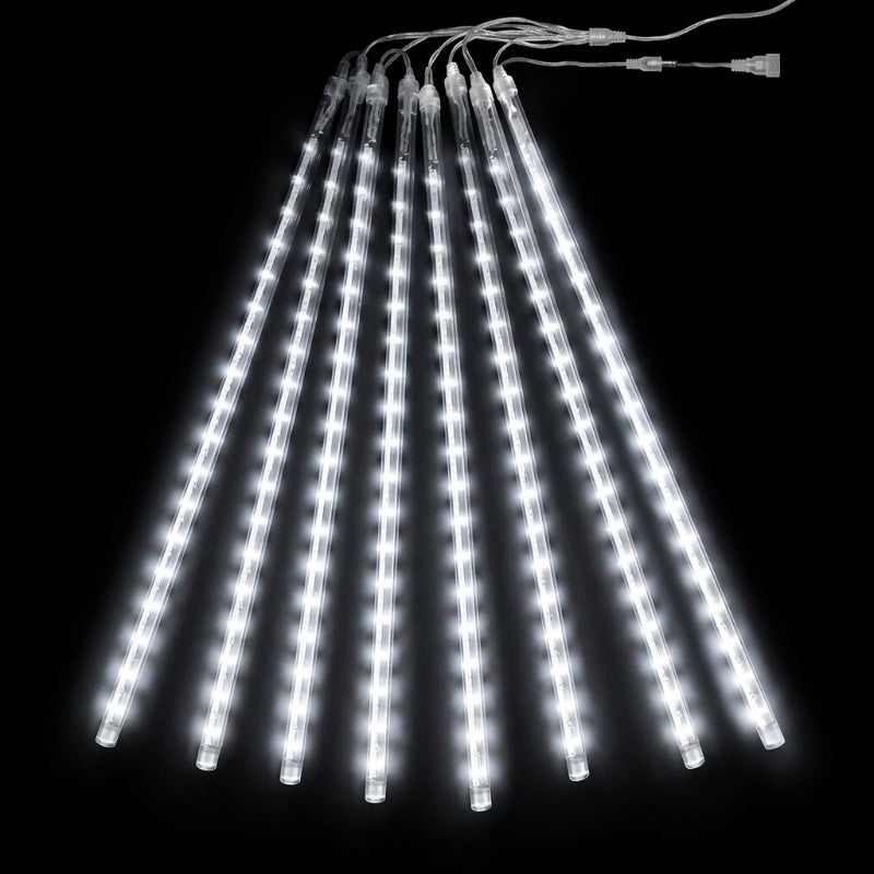 LED meteor shower light fanned tubes cool white illumination