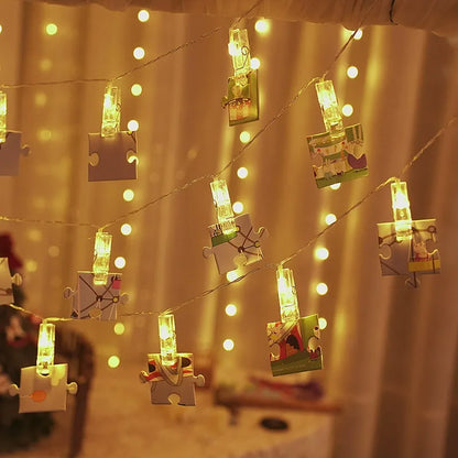 LED photo clip string light warm white vertical curtain strands