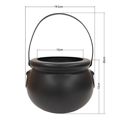 Witch Cauldron Candy Bucket | Halloween Trick-or-Treat Pail | Plastic Party Decoration