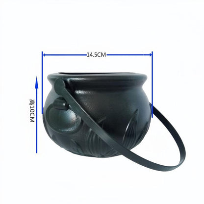 Witch Cauldron Candy Bucket | Halloween Trick-or-Treat Pail | Plastic Party Decoration