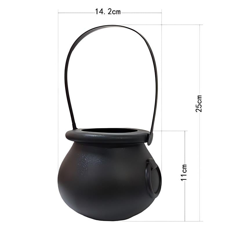 Witch Cauldron Candy Bucket | Halloween Trick-or-Treat Pail | Plastic Party Decoration