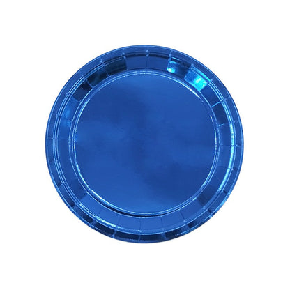 Custom Gold Foil Paper Plates - Heavy Duty 300g Disposable Laser Round Plates for Events
