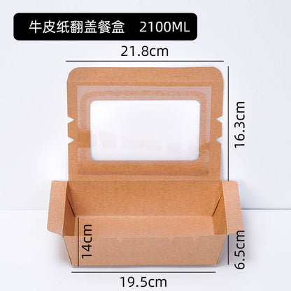 Kraft window lunch box 2100 ml capacity with dimensions
