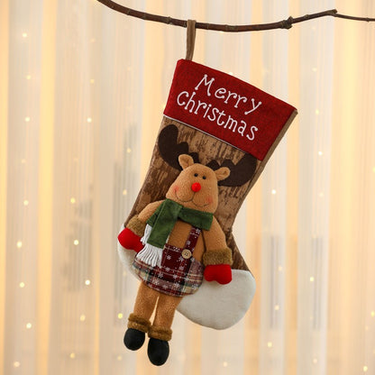 Christmas Stocking & Gift Bag Set – Small Stocking Ornaments for Tree Hanging Decor, Holiday Pouch for Candy & Presents