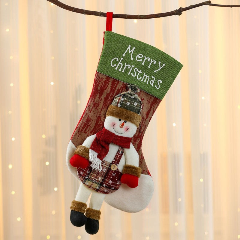Christmas Stocking & Gift Bag Set – Small Stocking Ornaments for Tree Hanging Decor, Holiday Pouch for Candy & Presents