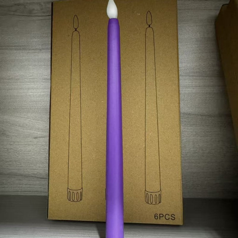 Long Stem Flameless LED Candle with Remote – Pointed Top Electronic Candle for Birthday Dinner, Wedding Centerpiece & Spooky Event