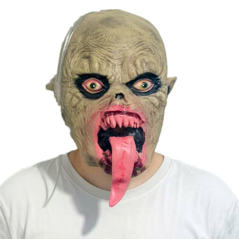 Funny Clown Face Mask with Crazy Hair Wig – Halloween Joker Costume Set for Masquerade Ball, Stage Show & Prank Party