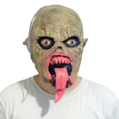 Funny Clown Face Mask with Crazy Hair Wig – Halloween Joker Costume Set for Masquerade Ball, Stage Show & Prank Party