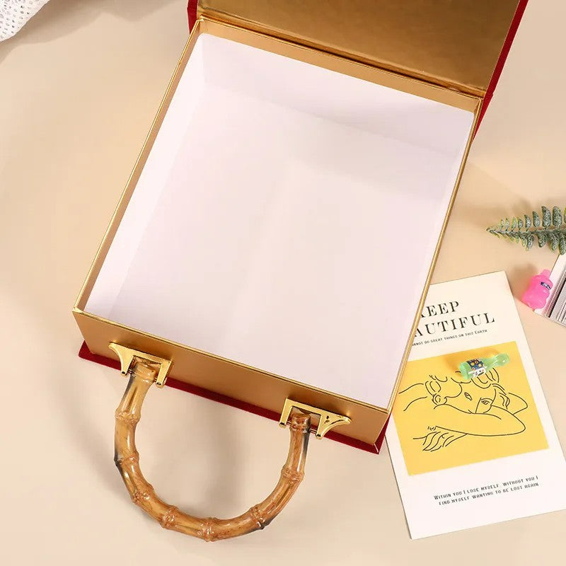 Bamboo Handle Wedding Favor Box – Rustic Chic Empty Gift Box for Bridesmaid Proposal, Candy, Cookie & Party Favors, Wholesale