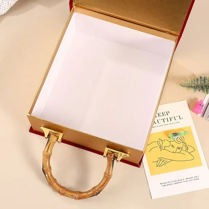 Bamboo Handle Wedding Favor Box – Rustic Chic Empty Gift Box for Bridesmaid Proposal, Candy, Cookie & Party Favors, Wholesale