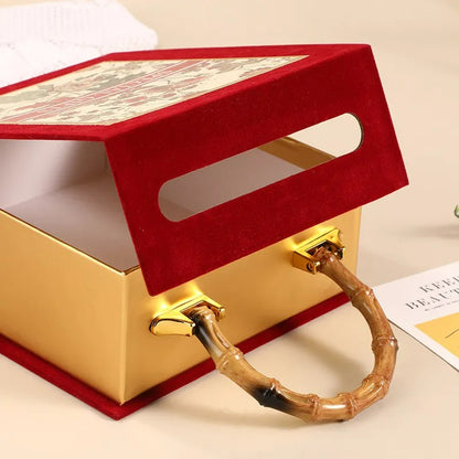 Bamboo Handle Wedding Favor Box – Rustic Chic Empty Gift Box for Bridesmaid Proposal, Candy, Cookie & Party Favors, Wholesale