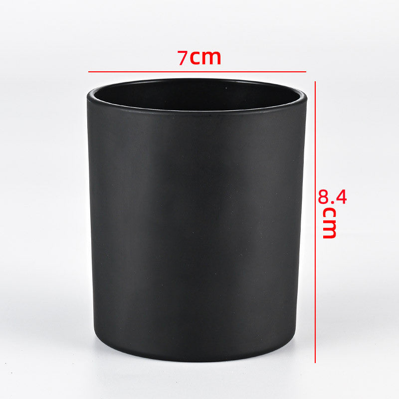 Glass candle vessel matte black 220ml compact size front view