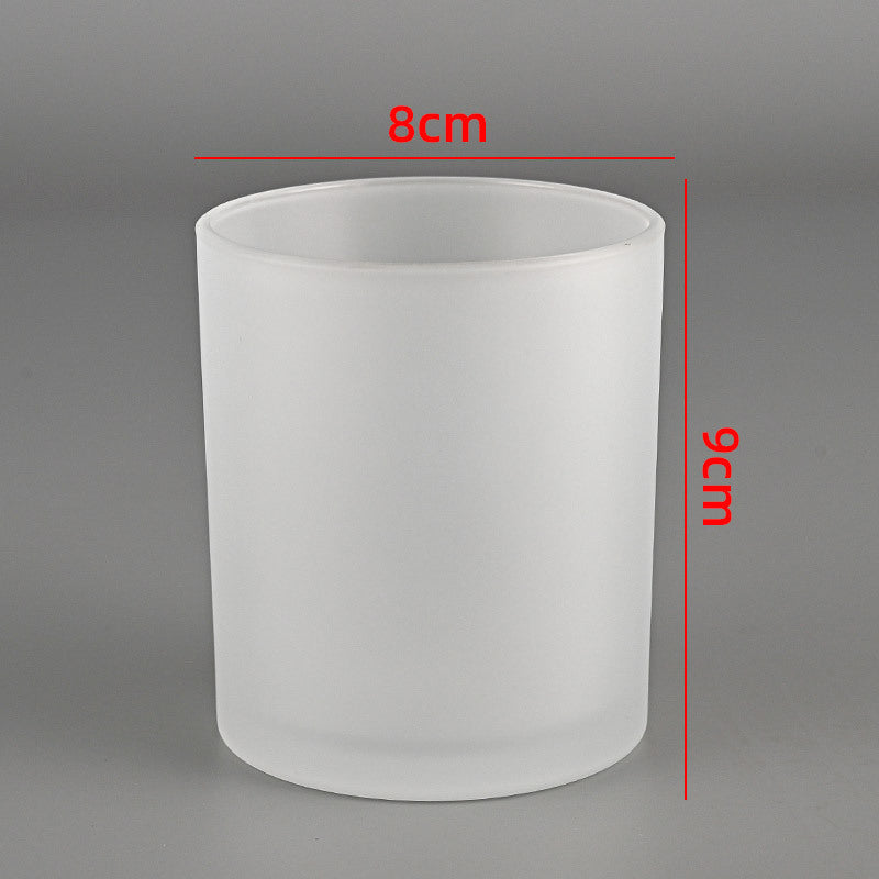 Glass candle vessel frosted white 315ml medium translucent finish