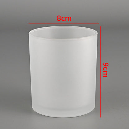 Glass candle vessel frosted white 315ml medium translucent finish