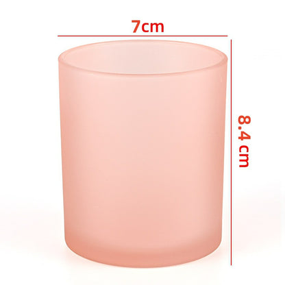 Glass candle vessel frosted pink 220ml compact translucent finish