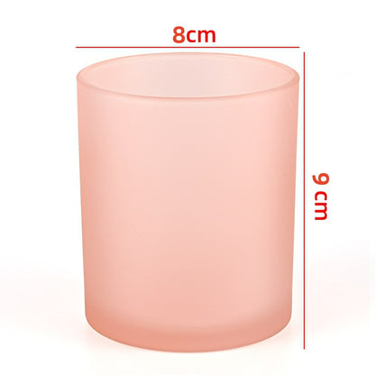 Glass candle vessel frosted pink 315ml medium translucent finish