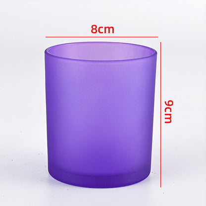 Glass candle vessel frosted purple 315ml medium translucent finish
