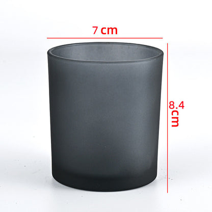 Glass candle vessel frosted grey 220ml compact translucent finish
