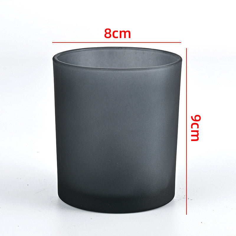 Glass candle vessel frosted grey 315ml medium translucent finish