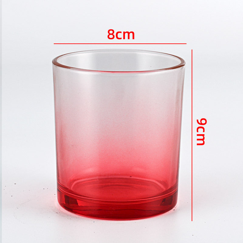Glass candle vessel gradient red 315ml ombre glass finish