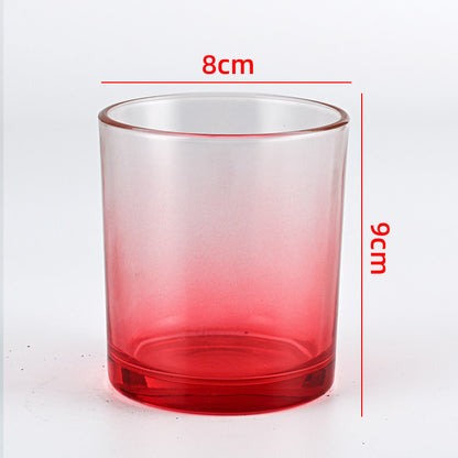Glass candle vessel gradient red 315ml ombre glass finish