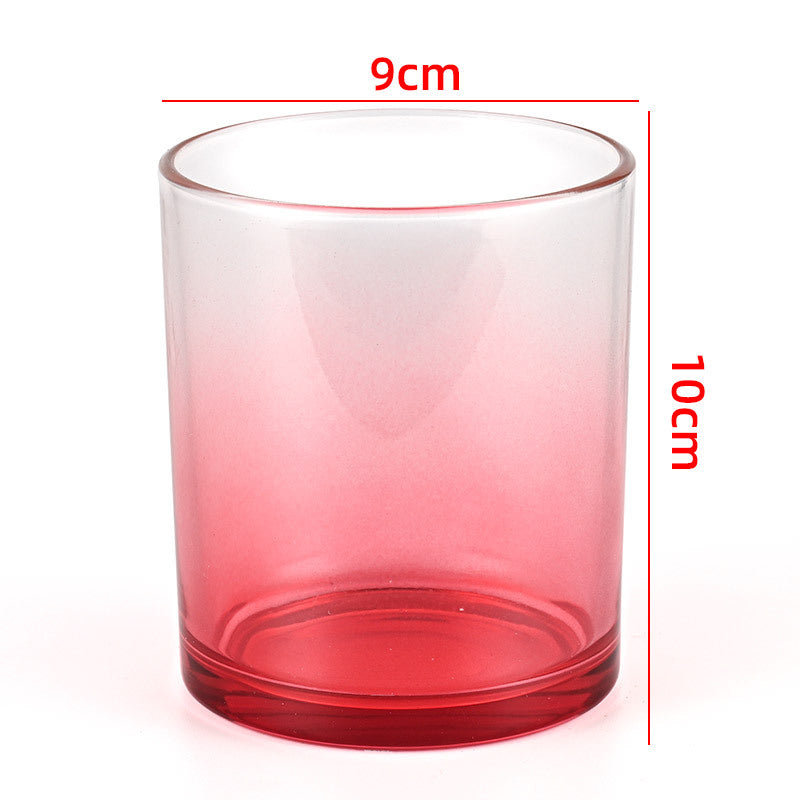 Glass candle vessel gradient red 430ml ombre glass finish