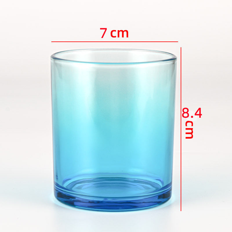 Glass candle vessel gradient blue 220ml ombre glass finish