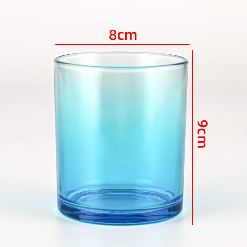 Glass candle vessel gradient blue 315ml ombre glass finish