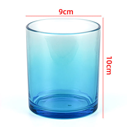 Glass candle vessel gradient blue 430ml ombre glass finish
